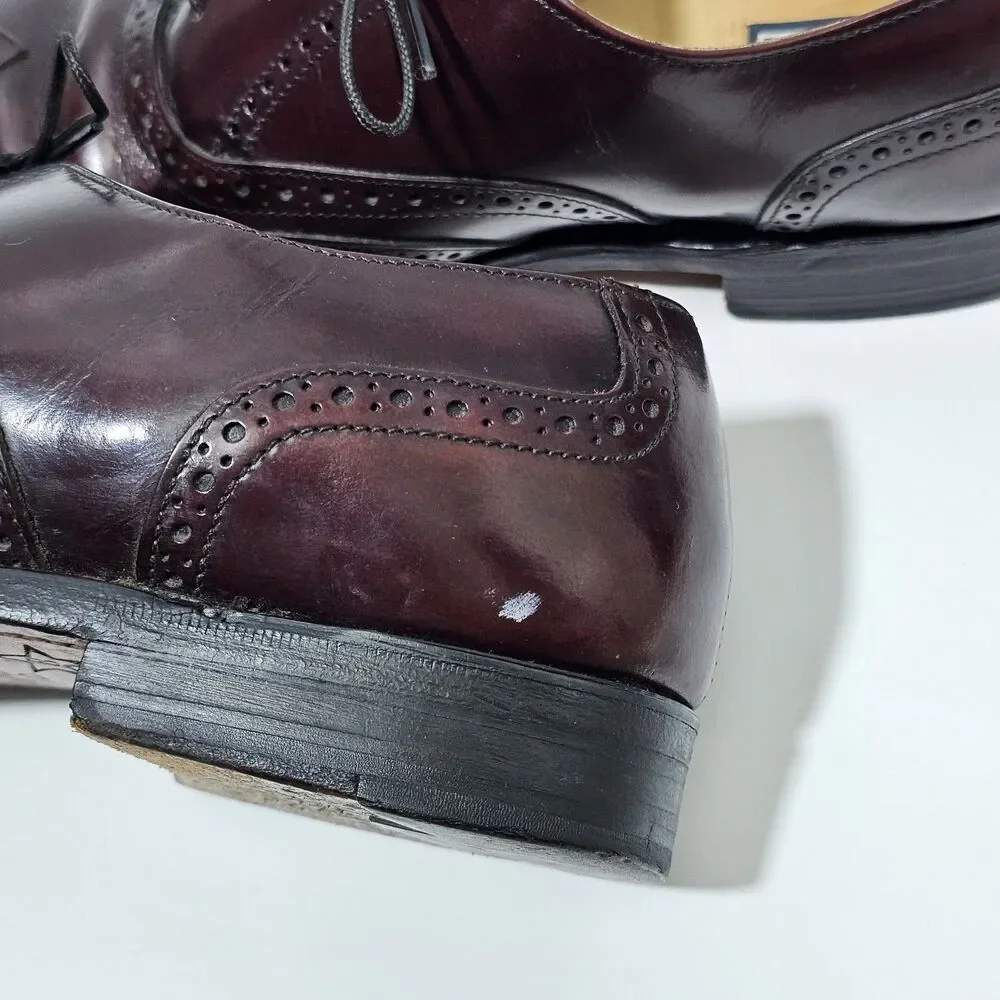 Bostonian  Mens Impression‎ 8.5 D/B Burgundy Leather Oxford Wing Tip Dress Shoes